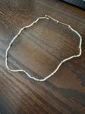 Kendra Scott Cream and Gold Petite Beaded Necklace